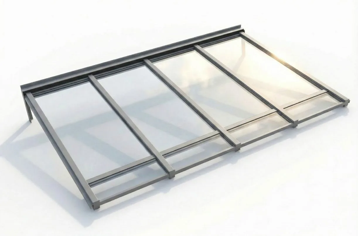 produktbild glastak för expodul uterum 33mm härdat grå