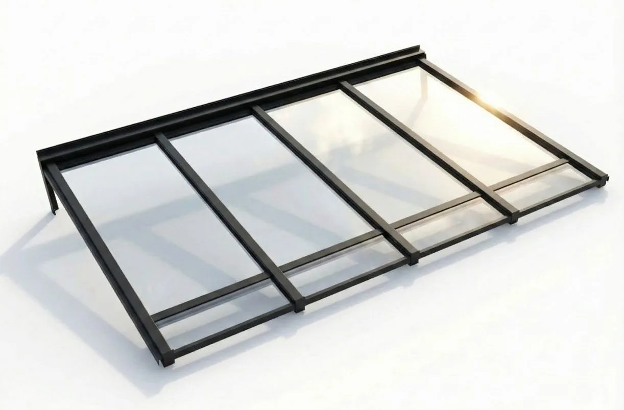 produktbild glastak för expodul uterum 33mm härdat svart