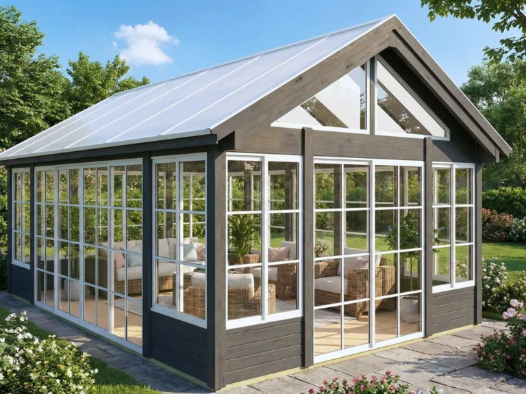 expodul uterum fristående uterum limträstomme sadeltak spröjade glaspartier