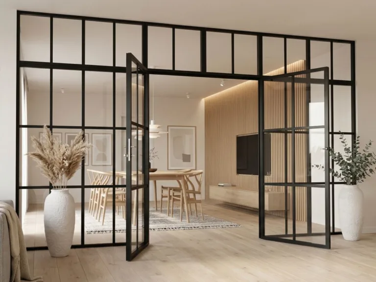 Industrivägg med gångdörr, dubbel