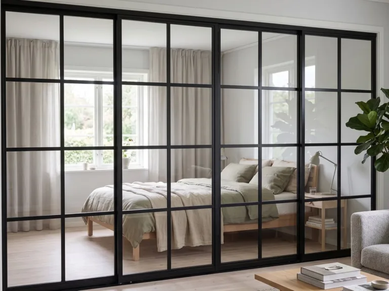 industrivägg från expodul uterum skjutparti 4-del svart