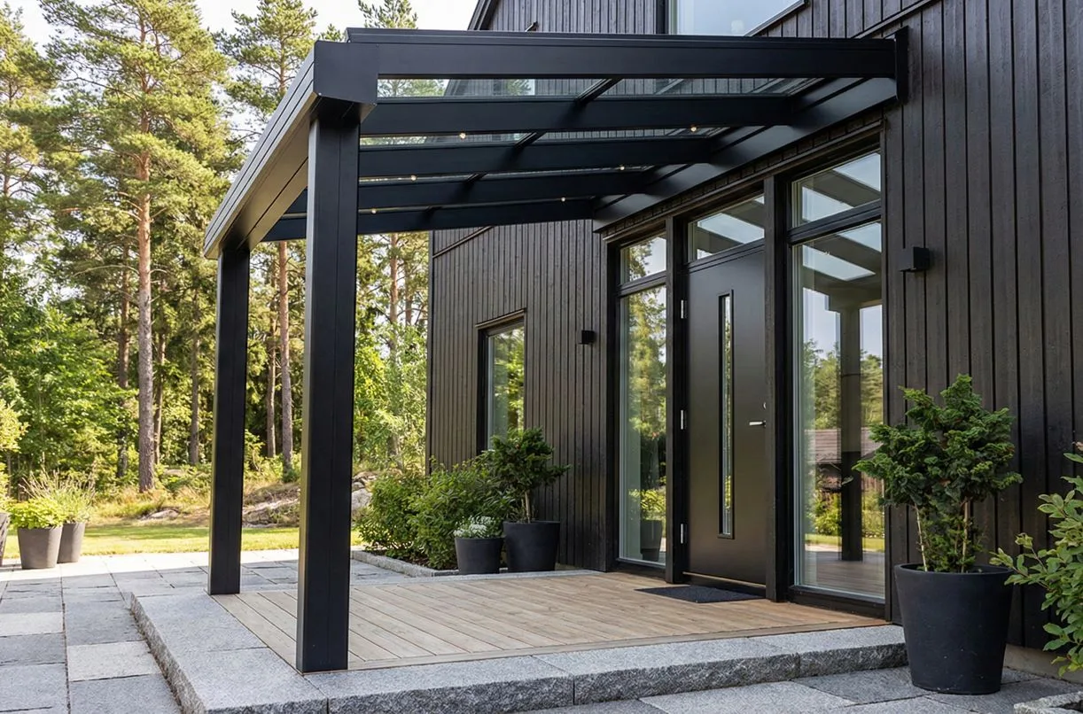 Skärmtak Alu Pulpet med glastak