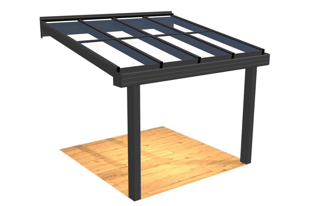 Skärmtak Alu Pulpet med glastak