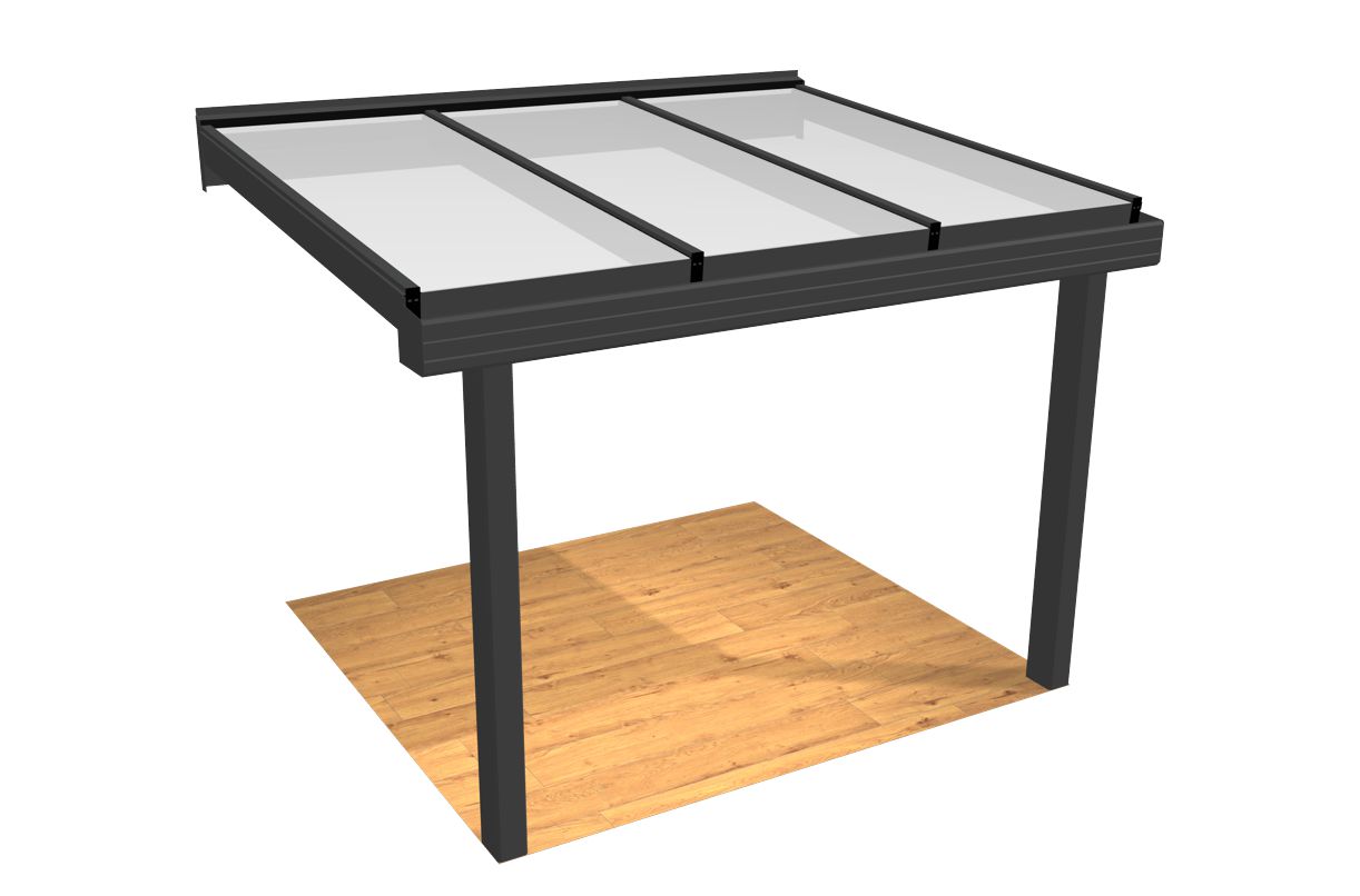 Skärmtak Alu Pulpet med kanalplasttak