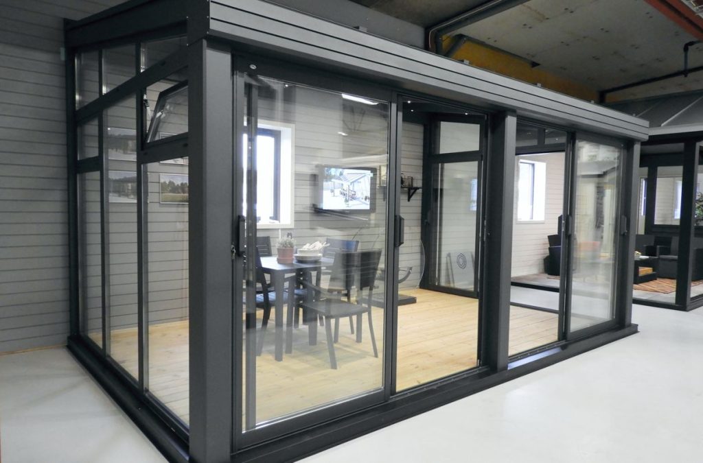 expodul uterum aluminium exal nordic 140 pulpet i grå profilkulör