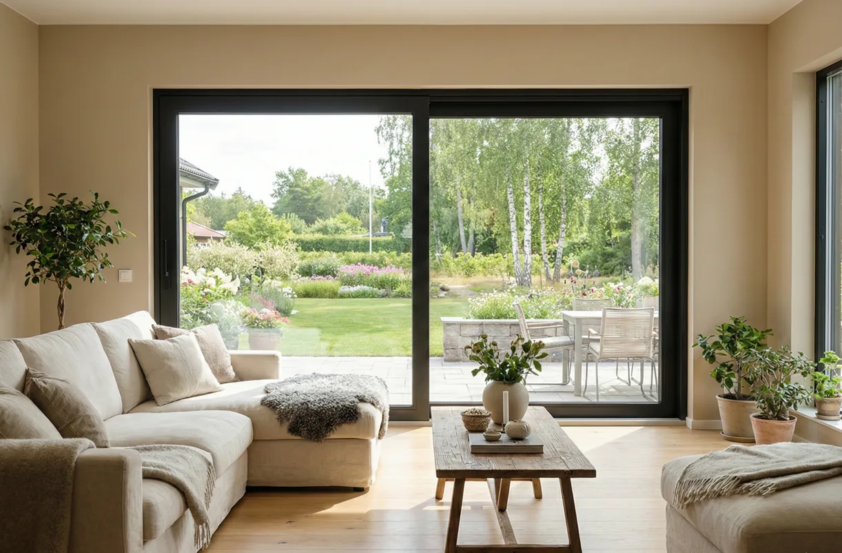 fasadskjutparti från expodul uterum iglo HS svart